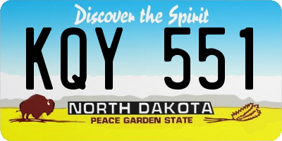 ND license plate KQY551