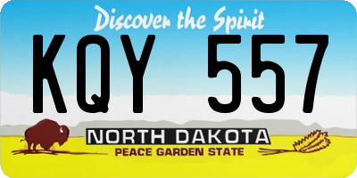 ND license plate KQY557