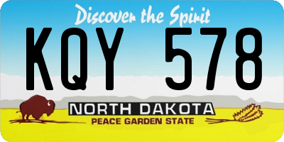 ND license plate KQY578
