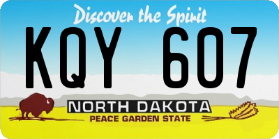ND license plate KQY607