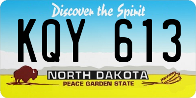 ND license plate KQY613