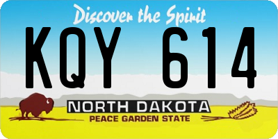 ND license plate KQY614