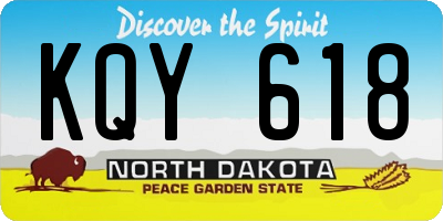 ND license plate KQY618