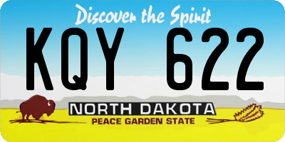 ND license plate KQY622