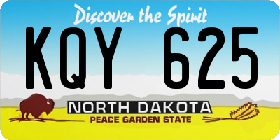ND license plate KQY625