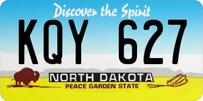 ND license plate KQY627