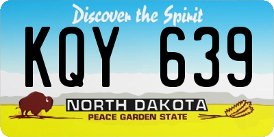 ND license plate KQY639