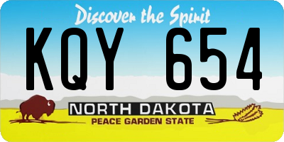 ND license plate KQY654