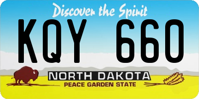 ND license plate KQY660