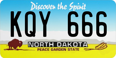ND license plate KQY666