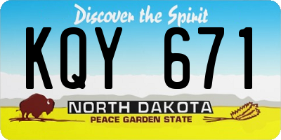 ND license plate KQY671