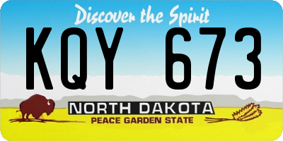 ND license plate KQY673