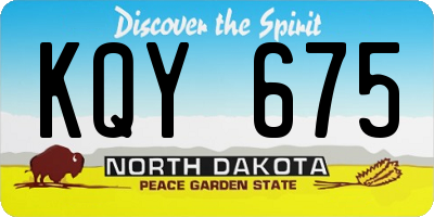ND license plate KQY675