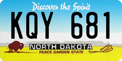 ND license plate KQY681