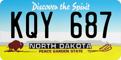 ND license plate KQY687