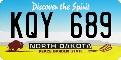 ND license plate KQY689
