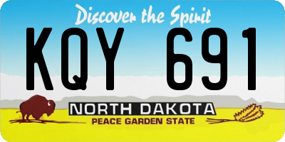 ND license plate KQY691