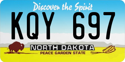 ND license plate KQY697