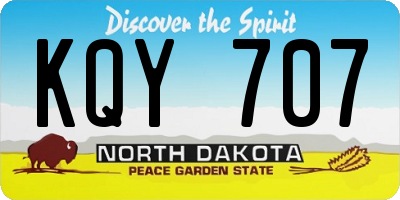 ND license plate KQY707