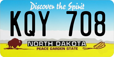 ND license plate KQY708