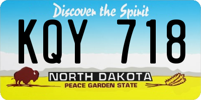 ND license plate KQY718