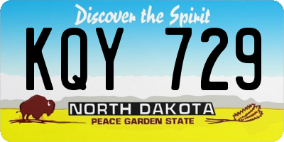 ND license plate KQY729