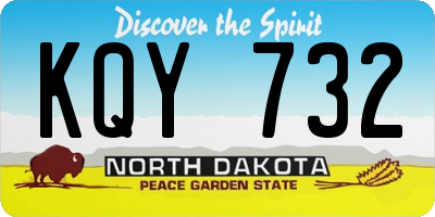 ND license plate KQY732