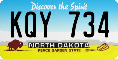 ND license plate KQY734