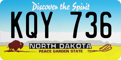 ND license plate KQY736