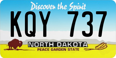 ND license plate KQY737