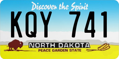 ND license plate KQY741