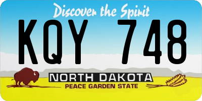 ND license plate KQY748