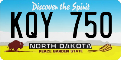 ND license plate KQY750