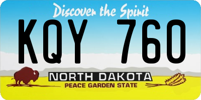 ND license plate KQY760