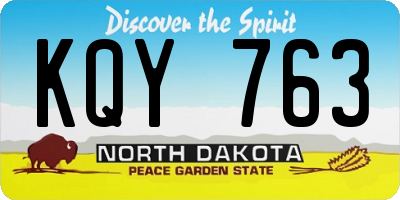 ND license plate KQY763