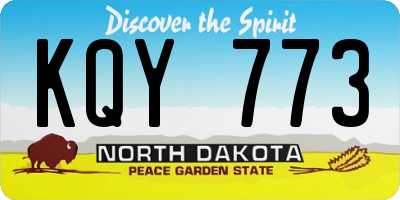 ND license plate KQY773
