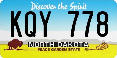 ND license plate KQY778