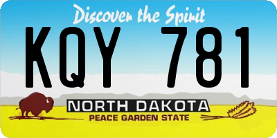 ND license plate KQY781