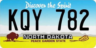 ND license plate KQY782