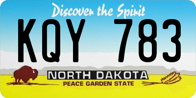 ND license plate KQY783