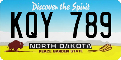 ND license plate KQY789