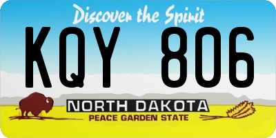 ND license plate KQY806