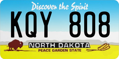 ND license plate KQY808