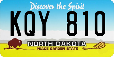ND license plate KQY810