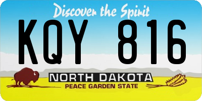 ND license plate KQY816