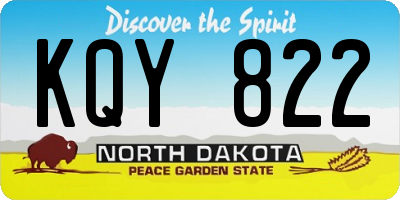 ND license plate KQY822
