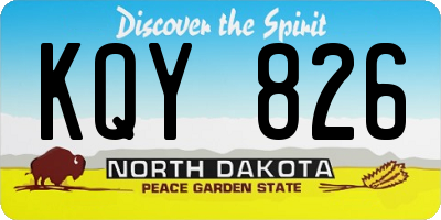 ND license plate KQY826