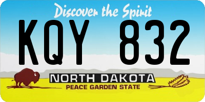 ND license plate KQY832