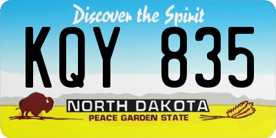 ND license plate KQY835