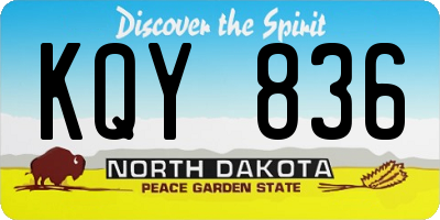 ND license plate KQY836